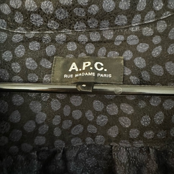 A.P.C. Silk, textured, half button up shirt - size small - Picture 4 of 5